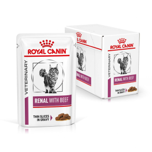 پوچ درمانی گربه بالغ رویال کنین رنال بیف ۸۵ گرمی (Royal Canin Renal with Beef Wet Cat Food)